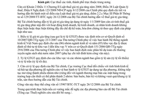 Công văn 763/BTC-TCT hướng dẫn tỷ lệ GTGT