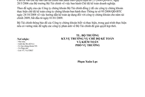 Công văn 825/BTC-CĐKT thời hạn thực hiện chế độ kế toán mới