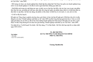 Công văn 06/BXD-KHTC xét chọn Doanh nghiệp xuất khẩu uy tín Việt Nam năm 2009