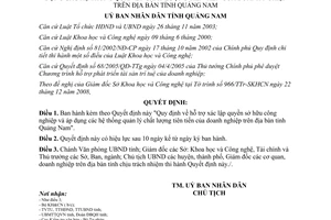 Quyết định 01/2009/QĐ-UBND Quy định hỗ trợ xác lập quyền sở hữu công nghiệp