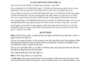 Quyết định 03/2009/QĐ-UBND Chi cục Khai thác Bảo vệ nguồn lợi thuỷ sản Nghệ An