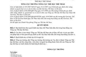 Quyết định 04/QĐ-TCTDTT Quy chế Thực hiện dân chủ trong hoạt động của Tổng cục Thể dục thể thao