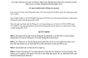 Quyết định 18/QĐ-UBND 2009 phát triển hệ thống đài truyền thanh cơ sở An Giang