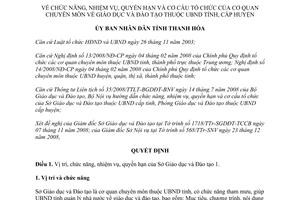 Quyết định 67/QĐ-UBND 2009 chức năng cơ quan giáo dục cấp huyện Thanh Hóa