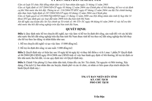 Quyết định 03/2009/QĐ-UBND hỗ trợ chuyển đổi nghề nghiệp, tạo việc làm và hỗ trợ ốn định đời sống, sản xuất khi nhà nước thu hồi đất nông nghiệp