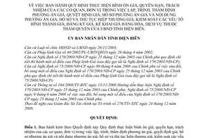 Quyết định 15/QĐ-UBND thực hiện bình ổn giá; quyết định giá; hồ sơ phương án giá
