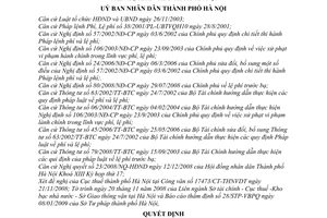 Quyết định  01/2009/QĐ-UBND  thu lệ phí trước bạ đối với xe ô tô chở người dưới 10 chỗ ngồi trên địa bàn thành phố Hà Nội