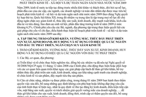 Nghị quyết 01/NQ-CP những giải pháp chủ yếu chỉ đạo, điều hành thực hiện kế hoạch phát triển kinh tế - xã hội và dự toán ngân sách nhà nước năm 2009