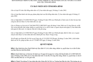 Quyết định 04/2009/QĐ-UBND vị trí chức năng nhiệm vụ quyền hạn cơ cấu Ban Dân tộc Hòa Bình