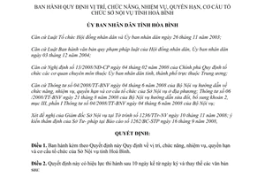 Quyết định 03/2009/QĐ-UBND chức năng nhiệm vụ quyền hạn cơ cấu tổ chức Sở Nội vụ Hòa Bình