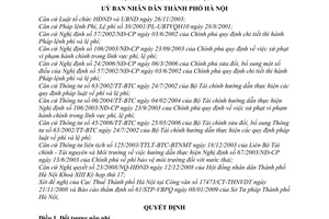 Quyết định  26/2009/QĐ-UBND  thu phí bảo vệ môi trường đối với nước thải sinh hoạt trên địa bàn thành phố Hà Nội