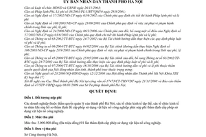 Quyết định  39/2009/QĐ-UBND  thu phí thẩm định cấp phép sử dụng vật liệu nổ công nghiệp trên địa bàn thành phố Hà Nội