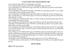 Quyết định  32/2009/QĐ-UBND thu phí thẩm định báo cáo đánh giá tác động môi trường trên địa bàn Hà Nội