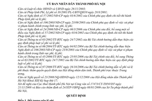Quyết định  11/2009/QĐ-UBND  thu lệ phí cấp giấy phép xây dựng trên địa bàn thành phố Hà Nội