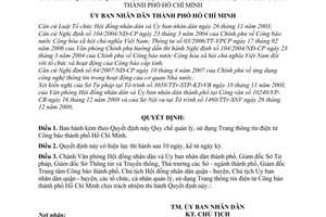 Quyết định  01/2009/QĐ-UBND  quy chế quản lý, sử dụng trang thông tin điện tử công báo Hồ Chí Minh