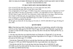 Quyết định 40/2009/QĐ-UBND  giá bán nhà ở riêng lẻ tại vị trí mặt đường, mặt phố có khả năng sinh lời cao theo NQ 48/2007/NQ-CP