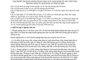 Thông tư 03/2009/TT-BTC giải pháp cấp bách ngăn chặn suy giảm kinh tế, duy trì tăng trưởng kinh tế, bảo đảm an sinh xã hội