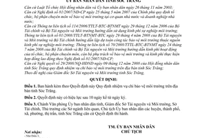 Quyết định 04/2009/QĐ-UBND nhiệm vụ chi bảo vệ môi trường