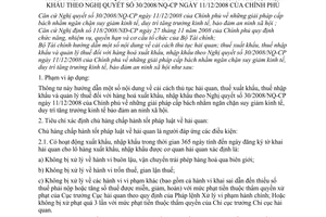 Thông tư 05/2009/TT-BTC hướng dẫn thủ tục hải quan, thuế xuất nhập khẩu quản lý thuế hàng hoá xuất nhập khẩu Nghị quyết 30/2008/NQ-CP