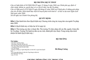 Quyết định 136/QĐ-BTP  Chương trình công tác trọng tâm của ngành Tư pháp năm 2009