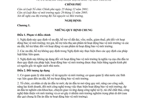 Nghị định 04/2009/NĐ-CP ưu đãi, hỗ trợ hoạt động bảo vệ môi trường