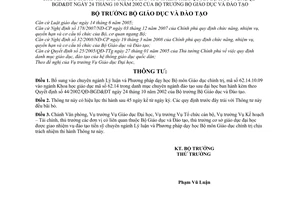 Thông tư 01/2009/TT-BGDĐT bổ sung chuyên ngành Lý luận Bộ môn Giáo dục chính trị mã số 62.14.10.09 Quyết định 44/2002/QĐ-BGD&ĐT
