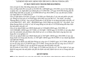 Quyết định 71/QĐ-UBND quy định bổ sung viện phí khám chữa bệnh theo phân tuyến kỹ thuật tại Bệnh viện Mắt, Bệnh viện Trẻ em và TT da liễu