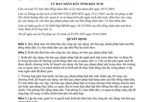 Quyết định 02/2009/QĐ-UBNDquy định mức chi đảm bảo cho công tác xây dựng văn bản