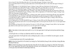 Quyết định 02/2009/QĐ-UBND quy định tỷ lệ thu lệ phí trước bạ đối với xe ô tô chở người dưới 10 chỗ ngồi trên địa bàn tỉnh Kiên Giang