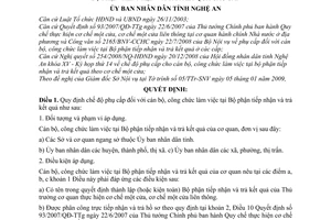 Quyết định 07/2009/QĐ-UBND chế độ phụ cấp cán bộ, công chức