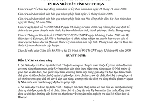 Quyết định 20/2009/QĐ-UBND quy định chức năng nhiệm vụ quyền hạn cơ cấu tổ chức