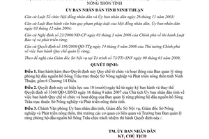 Quyết định 23/2009/QĐ-UBND tổ chức hoạt động Ban quản lý rừng phòng hộ Sông Trâu