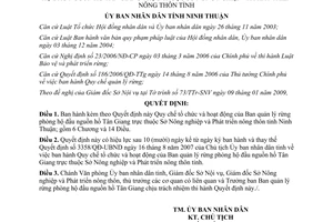 Quyết định 22/2009/QĐ-UBND tổ chức hoạt động Ban quản lý rừng phòng hộ Tân Giang