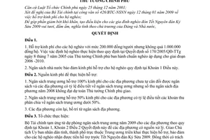 Quyết định  81/QĐ-TTg hỗ trợ kinh phí cho hộ nghèo