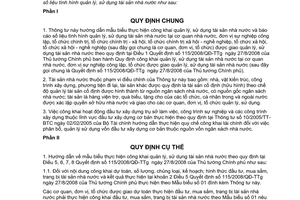 Thông tư 07/2009/TT-BTC mẫu biểu công khai quản lý, sử dụng tài sản nhà nước báo cáo số liệu tình hình