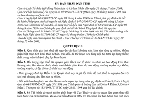 Quyết định 125/QĐ-UBND giá tính thuế tài nguyên khoáng sản