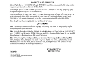 Quyết định 109/QĐ-BTC 2009 quản lý vận hành sử dụng hạ tầng truyền thông