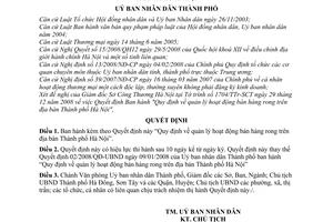 Quyết định  46/2009/QĐ-UBND Quy định về quản lý hoạt động bán hàng rong trên địa bàn Thành phố Hà Nội