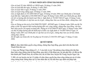 Quyết định 189/2009/QĐ-UBND  thẩm quyền công chứng, chứng thực hợp đồng, giao dịch trên địa bàn tỉnh Thanh Hóa