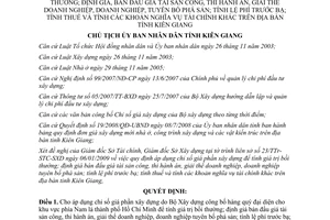 Quyết định 173/QĐ-UBND áp dụng chỉ số giá phần xây dựng