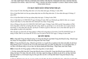 Quyết định 29/2009/QĐ-UBND hợp nhất Trung tâm Khuyến nông với Khuyến ngư