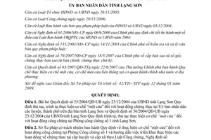 Quyết định 132/QĐ- UBND bãi bỏ 55/2004/QĐ-UB và 56/2004/QĐ-UB Lạng Sơn