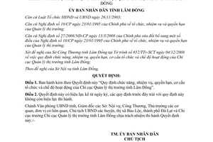 Quyết định 143/QĐ-UBND chức năng nhiệm vụ Chi cục Quản lý thị trường Lâm Đồng