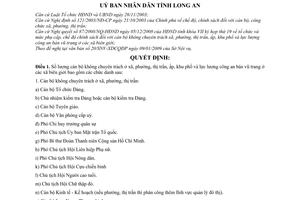 Quyết định 04/2009/QĐ-UBND  tổ chức mức phụ cấp, chế độ chính sách cán bộ không chuyên trách xã, phường, thị trấn,