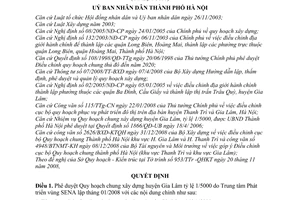 Quyết định 47/2009/QĐ-UBND phê duyệt quy hoạch chung xây dựng huyện Gia Lâm, Hà Nội