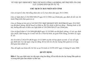 Quyết định 150/QĐ-UBND mức trợ cấp ngày công lao động tiền ăn dân quân tự vệ