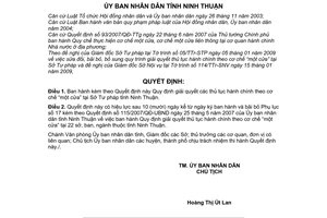 Quyết định 39/2009/QĐ-UBND giải quyết thủ tục hành chính