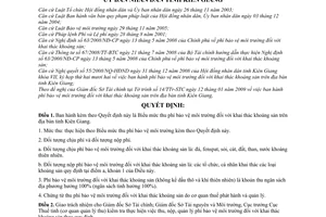 Quyết định 05/2009/QĐ-UBND phí bảo vệ môi trường đối với khai thác khoáng sản trên địa bàn tỉnh Kiên Giang