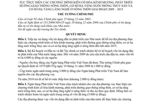 Quyết định 13/2009/QĐ-TTg sử dụng vốn tín dụng đầu tư phát triển của Nhà nước hỗ trợ địa phương
