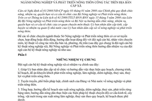 Thông tư 04/2009/TT-BNN nhiệm vụ cán bộ, nhân viên chuyên môn, kỹ thuật ngành nông nghiệp phát triển nông thôn công tác địa bàn cấp xã